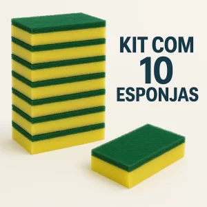 Kit 10 Esponja De Limpeza Multiuso Dupla Face Antirrisco
